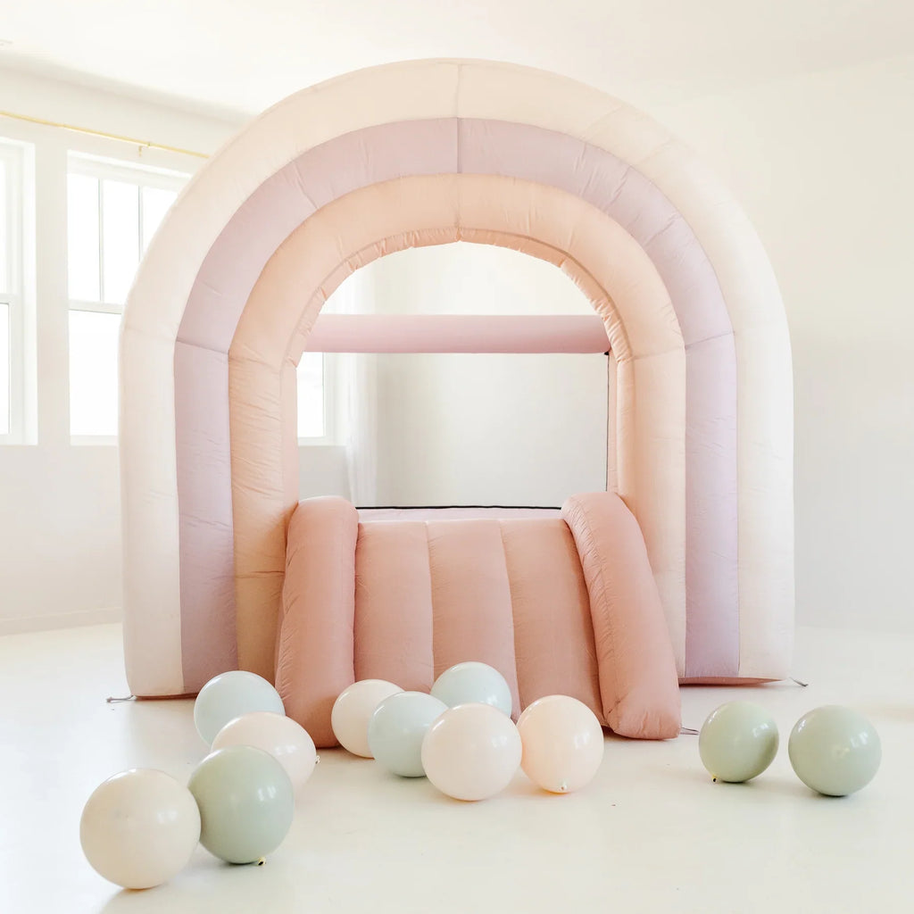 Pink Rainbow Bounce House Rental |  8 x 8